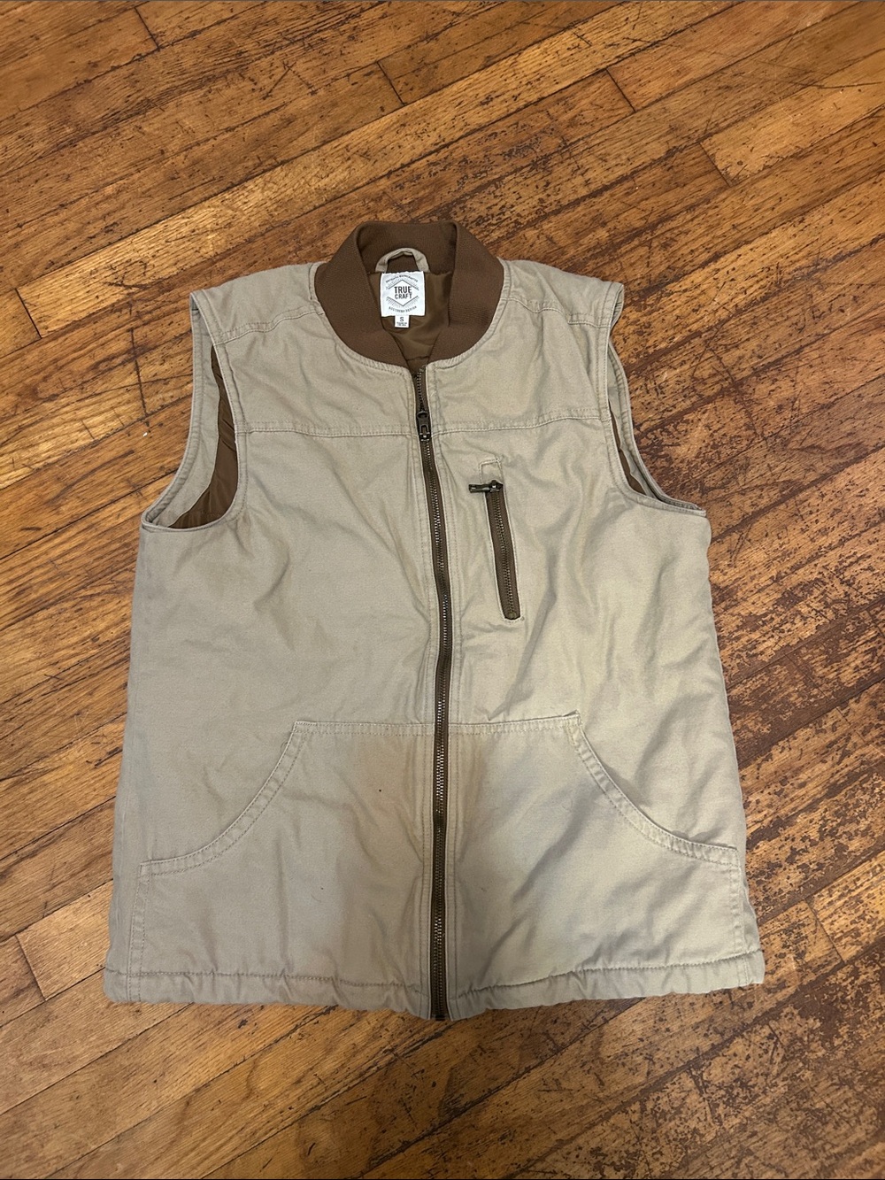 True Craft tan khaki insulated vest